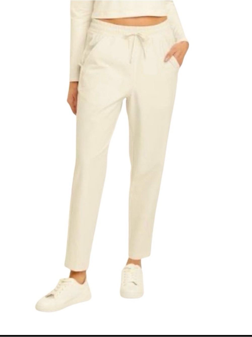 all in motion Cream Cropped Drawstring Pants